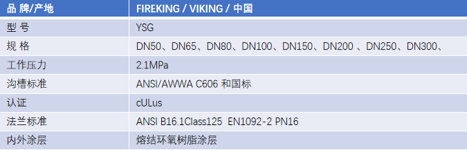 FM認證viking 威景YSG型過濾器DN80